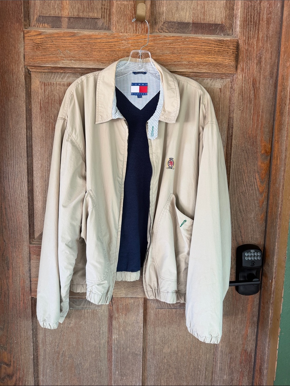 Tommy Hilfiger Lightweight Beige Zip-Up Harrington Jacket